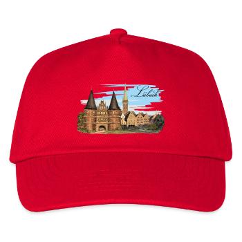 Lübeck - Kinder Basecap - Rot - Vorne