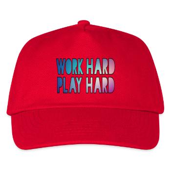 Travailler dur, jouer dur, travailler dur jouer dur * - Casquette de baseball Enfant - rouge - Devant