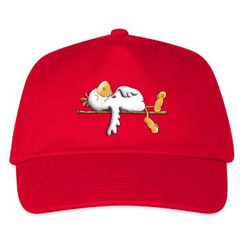 Faules Huhn I Faulenzer I Schlafen - Kinder Basecap - Rot - Vorne