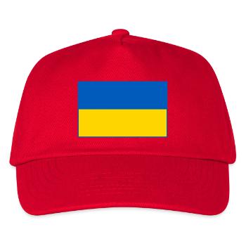 Ukraine Flagge blaue Umriss - Kinder Basecap - Rot - Vorne