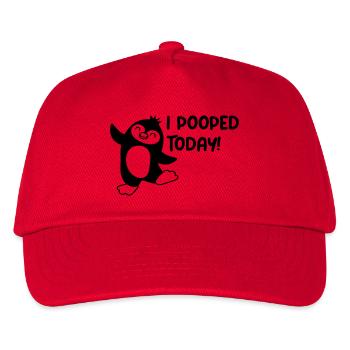 I pooped today witzig - Kinder Basecap - Rot - Vorne