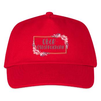 Oberösterreicherin Heimat Mädchen Geschenk - Kinder Basecap - Rot - Vorne