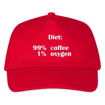 Le régime alimentaire est composé à 99 % de café mais seulement à 1 % d’oxygène - Casquette de baseball Enfant - rouge - Devant