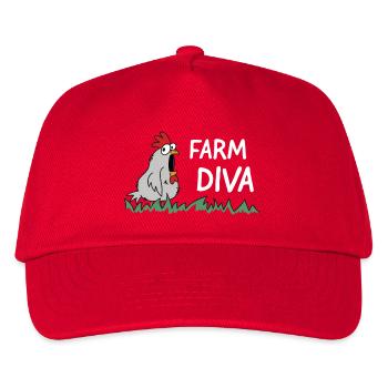 Poule Diva de la Ferme - Casquette de baseball Enfant - rouge - Devant