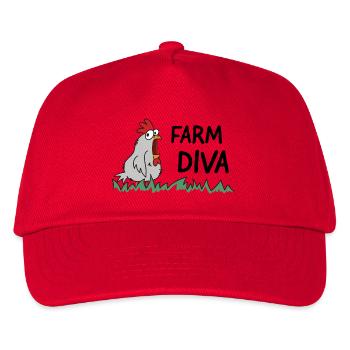 farm diva Hühnerliebe Bäuerin Hendl - Kinder Basecap - Rot - Vorne