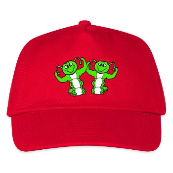 2 Raupen Bodybuilder Team Muskelaufbau Freunde süß - Kinder Basecap - Rot - Vorne