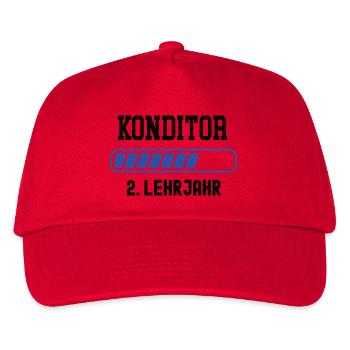 Ausbildung Konditor 2. Lehrjahr Konditorei Lehre - Kinder Basecap - Rot - Vorne