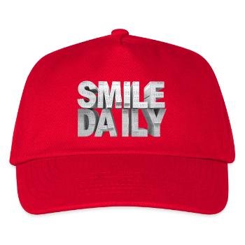 Smile daily – Monumental calendar letters - Kids’ Baseball Cap - red - Front