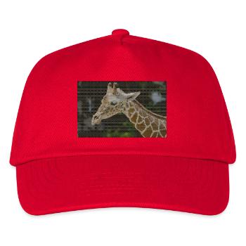 Giraffe mit Dreieckmuster - Kinder Basecap - Rot - Vorne