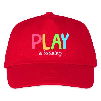 Spielen ist Lernen Vorschule Vorschule Kindergarte - Kinder Basecap - Rot - Vorne