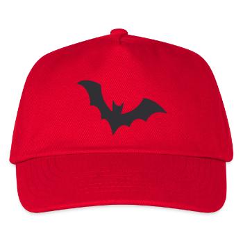 Silhouette einer nachtaktiven Fledermaus - Kinder Basecap - Rot - Vorne