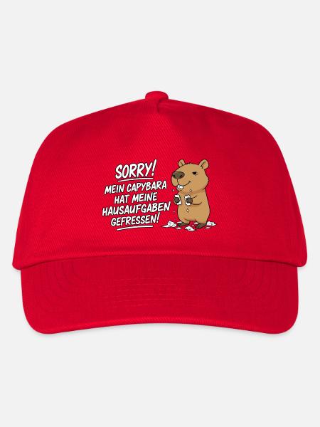 Sorry! Capybara hat meine Hausaufgaben gefressen - Kinder Basecap - Rot