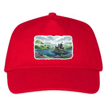 Scottish Highlands Eilean Donan Castle Loch Art - Kids’ Baseball Cap - red - Front