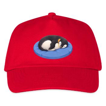 Süßer Cartoon Pinguin Schlafen Kuscheln - Kinder Basecap - Rot - Vorne