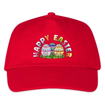 Joyeuses Pâques Constructeur de Briques Briques Œufs de Pâques - Casquette de baseball Enfant - rouge - Devant