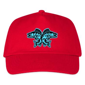 Hecht Fische - Kinder Basecap - Rot - Vorne