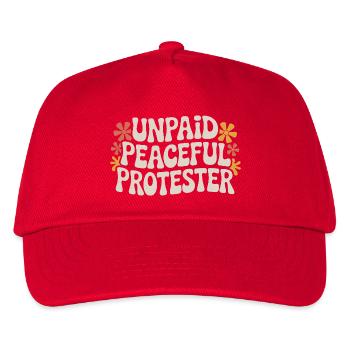 Unpaid Peaceful Protester Aktivistin Spruch Demo - Kinder Basecap - Rot - Vorne