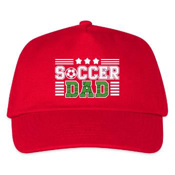 Fußball Vater Stolz Design Mit Ballmotiv - Kinder Basecap - Rot - Vorne
