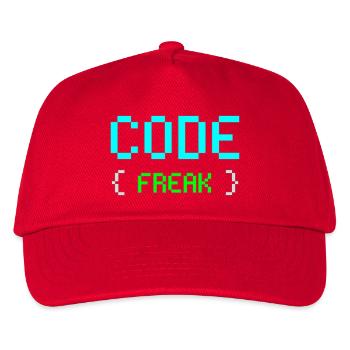 Pixel Code Freak Neon Tee - Kinder Basecap - Rot - Vorne