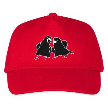 Minimalistisches Raven-Duo - Kinder Basecap - Rot - Vorne