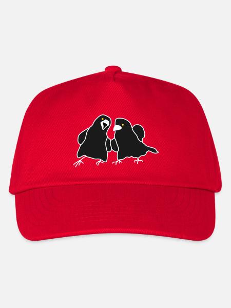Minimalistisches Raven-Duo - Kinder Basecap - Rot