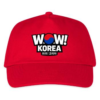 WOW! Korea – Koreanisches Kultur Design - Kinder Basecap - Rot - Vorne