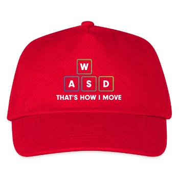 WASD Movement Art - Kids’ Baseball Cap - red - Front