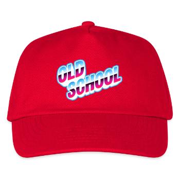 Old School Neon  - Kinder Basecap - Rot - Vorne