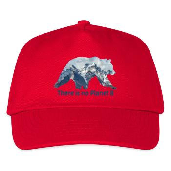 There is no planet b Spruch - Kinder Basecap - Rot - Vorne