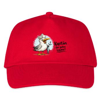 Küstensegler Möwe   - Kapitän der guten Laune - Kinder Basecap - Rot - Vorne