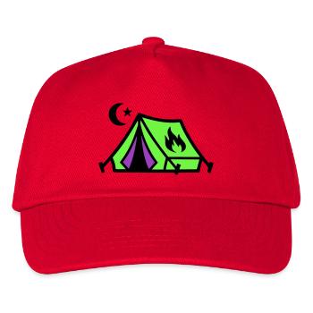 Zelt Lagerfeuer Festival Icon - Kinder Basecap - Rot - Vorne