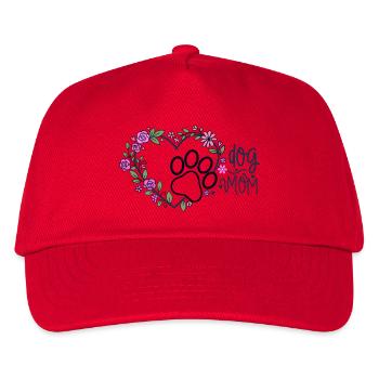 Flower Heart Dog Mom - Kids’ Baseball Cap - red - Front