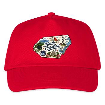 North Carolina Tar Heel State Vintage Sticker - Kids’ Baseball Cap - red - Front