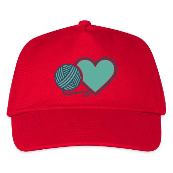 Funny Crochet Yarn Lovers Heart Crochet Hook - Kids’ Baseball Cap - red - Front