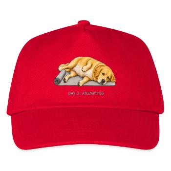 Golden Retriever Yoga Dog Day 3 Attempting - Kids’ Baseball Cap - red - Front
