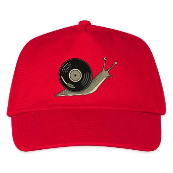 Vintage Vinyl Record Snail - Kids’ Baseball Cap - red - Front