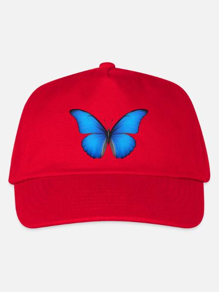 Azurblaue Schmetterlingsflügel - Kinder Basecap - Rot