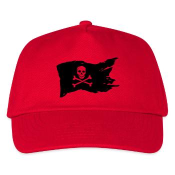 Jolly Roger crâne et os croisés pirate - Casquette de baseball Enfant - rouge - Devant