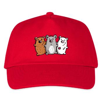 Bear Trio - Bear - Koala - Polar Bear - Brown Bear - Kids’ Baseball Cap - red - Front