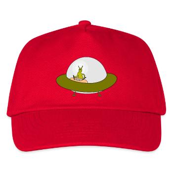 Alien UFO Friendship Motif - Kids’ Baseball Cap - red - Front