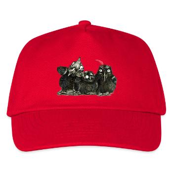 drei junge freche kraehen - Kinder Basecap - Rot - Vorne