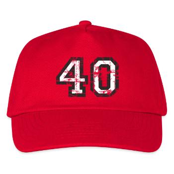 Number 40 Forty 40th Birthday Design (EU) - Kids’ Baseball Cap - red - Front