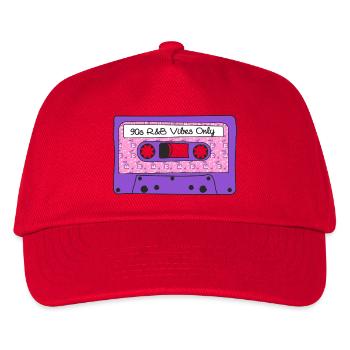 90s R&B Vibes Only Tape Cassette Memphis Graphic - Kids’ Baseball Cap - red - Front