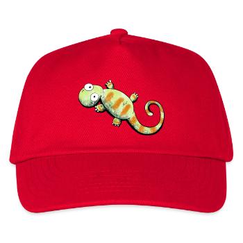 Happy Gecko I Echse - Kinder Basecap - Rot - Vorne