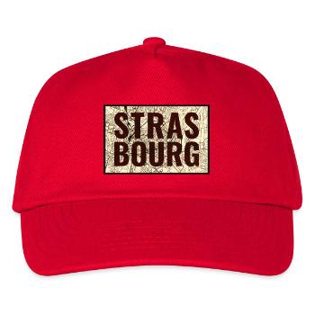 Strasbourg City Map Print - Kids’ Baseball Cap - red - Front