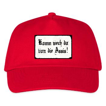 Komm wech da von die Assis - Kinder Basecap - Rot - Vorne