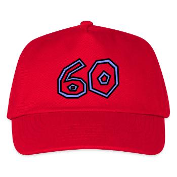 60. 60 YEARS. 60th ANNIVERSARY. 60TH BIRTHDAY. - Kids’ Baseball Cap - red - Front