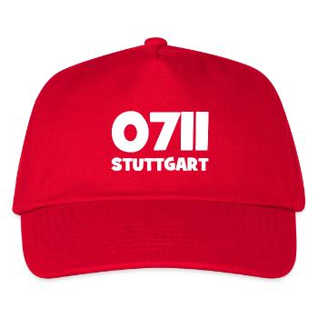 0711 Vorwahl Stuttgart Neckar Schwaben - Kinder Basecap - Rot - Vorne