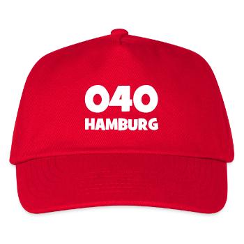 040 - H - Hamburg - Vorwahl - Telefon telefonieren - Kinder Basecap - Rot - Vorne
