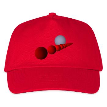 Shirt mit Kugelreihe - Kinder Basecap - Rot - Vorne